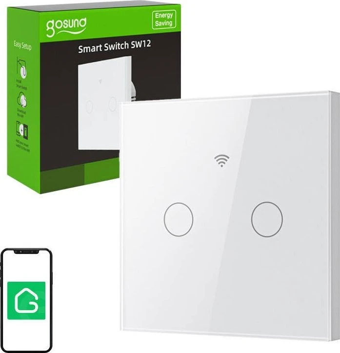Smart Touch WiFi šviesos jungiklis Gosund SLS2 (pasirenkamas N, dvigubas)