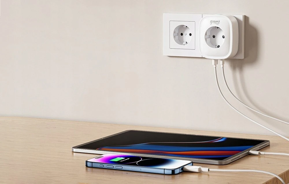 „Gosund“ išmanusis „WiFi“ / „Bluetooth“ lizdas SP6 16A USB-C 20W „Tuya“