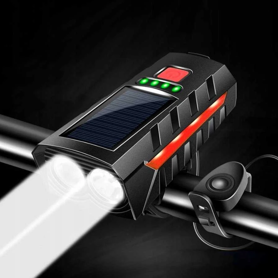Nezatříděno Gotel L8H1 Saulės energija varomas dviračio žibintas vairui + galinis