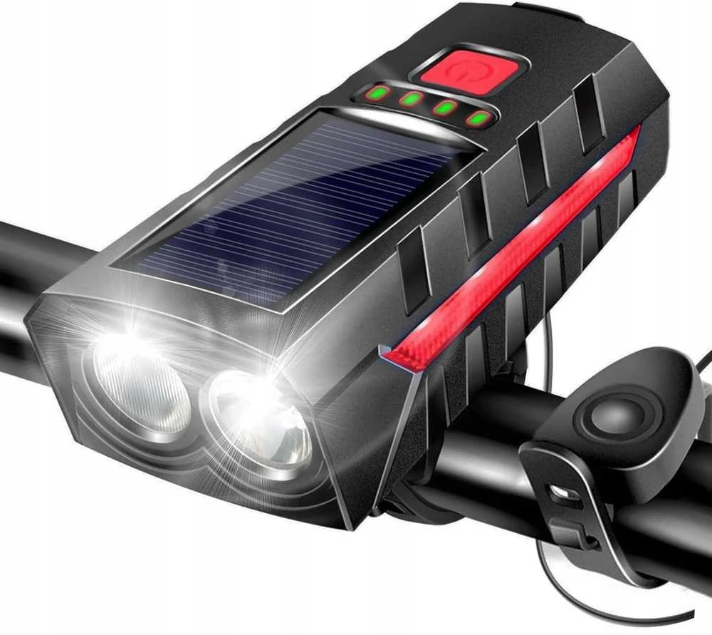 Nezatříděno Gotel L8H1 Saulės energija varomas dviračio žibintas vairui + galinis