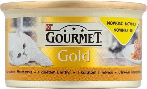 Purina Nestle Drėgnas Kačių Maistas - Gourmet Gold - Vištienos Ir Morkų Pyragas 85g