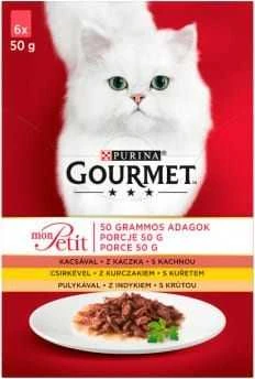 Purina Nestle Drėgnas Kačių Maistas - Gourmet Mon Petit Paukštienos Mišinys 6 X 50 g