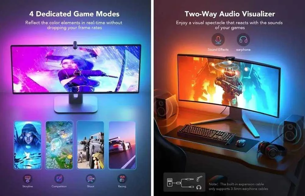 „Govee DreamView G1“ žaidimų foninis apšvietimas (24–29 colių) H604B
