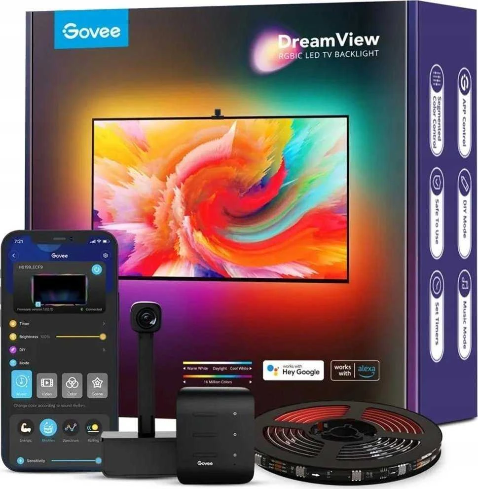 „Govee DreamView G1“ žaidimų foninis apšvietimas (24–29 colių) H604B