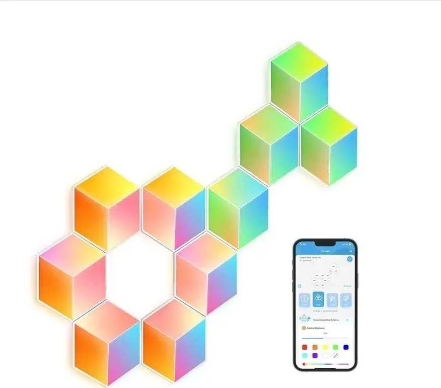 „Govee Glide Hexa Pro“ išmanusis sieninis šviestuvas su „Wi-Fi“ / „Bluetooth“ 72 W
