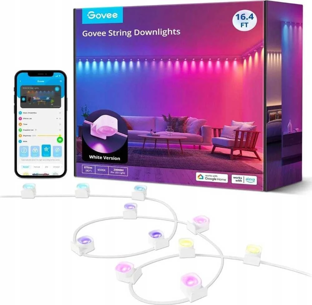 Govee H608B RGBIC styginiai apatiniai šviestuvai 3m | LED apšvietimas | RGBIC, EU kištukas