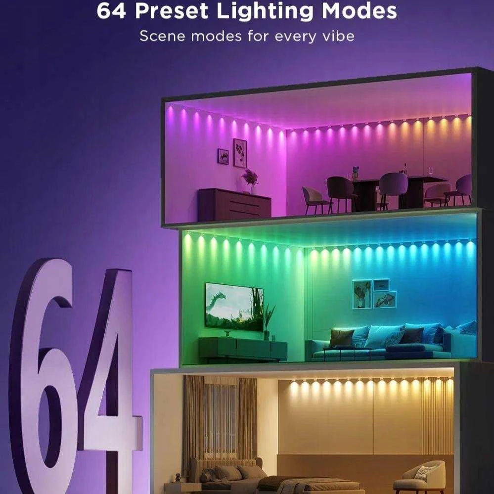 Govee H608B RGBIC styginiai apatiniai šviestuvai 3m | LED apšvietimas | RGBIC, EU kištukas