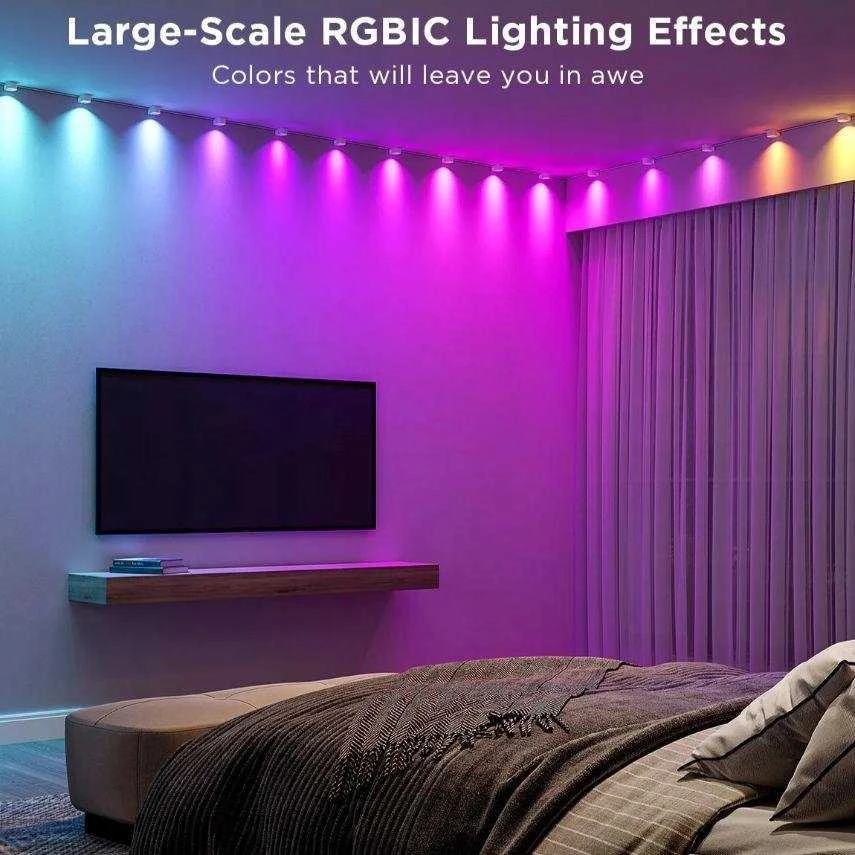 Govee H608B RGBIC styginiai apatiniai šviestuvai 3m | LED apšvietimas | RGBIC, EU kištukas