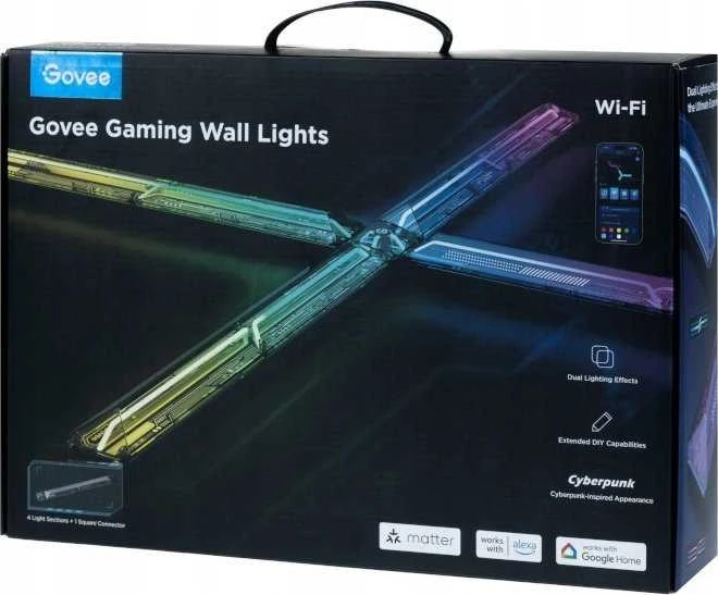 Govee H6063 žaidimų sieninis šviestuvas | Oświetlenie LED | RGBIC, 2,4 GHz Wi-Fi + Bluetooth