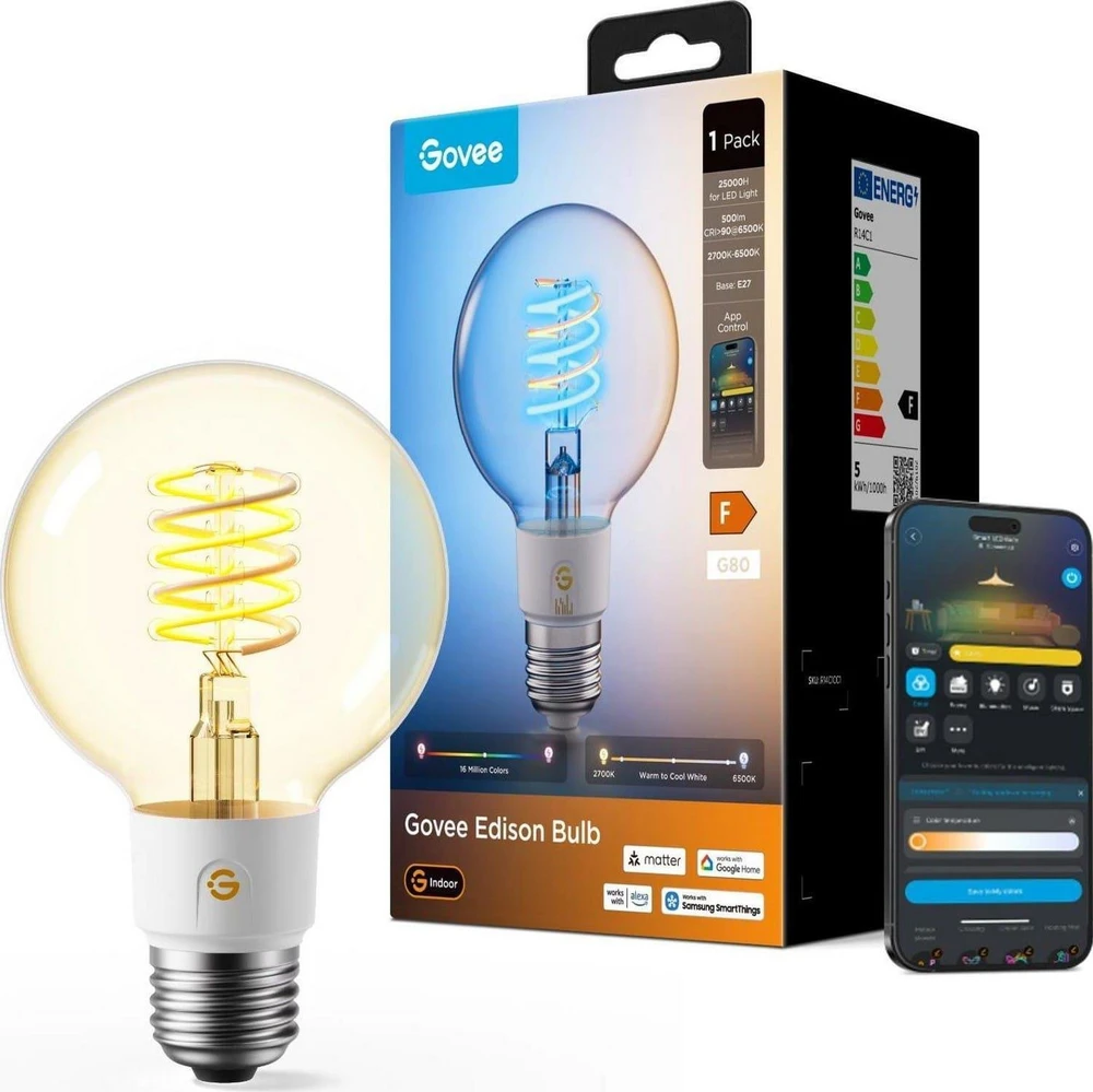 „Govee R14C1 G80 Smart Edison“ E27 lemputė