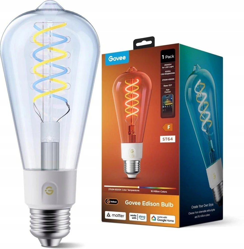 „Govee R14C0 ST64 Smart Edison“ E27 lemputė