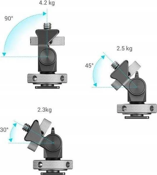 SmallRig 2905 pasukamas ir amp; Reguliuojamas pakreipimo monitoriaus laikiklis su šalto bato laikikliu