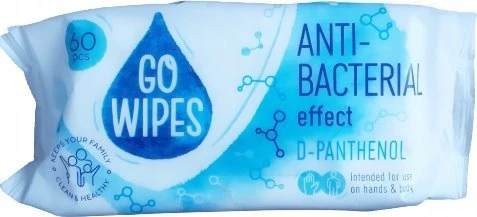 Go Wipes Drėgnos servetėlės GOWIPES Antibact D-Panthenol 60 vnt.