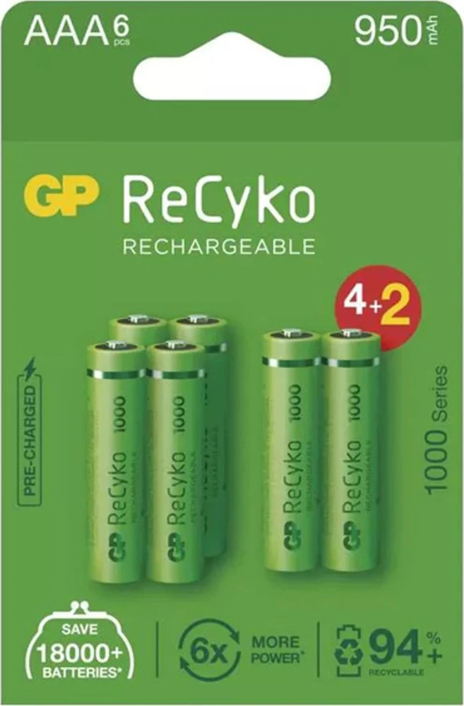 GP Akumulatorki Ni-MH baterie AAA, 6-pack