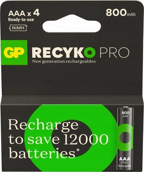 GP Akumuliatorius ReCyko Pro AAA / R03 800mAh 4 vnt.