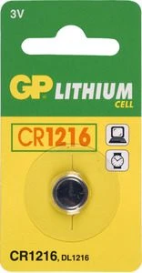 GP vienkartinės ličio baterijos CR1216, 1 vnt. pakuotė