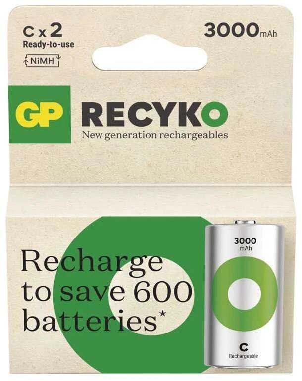 GP ReCyko C 3000mAh baterijų pakuotė