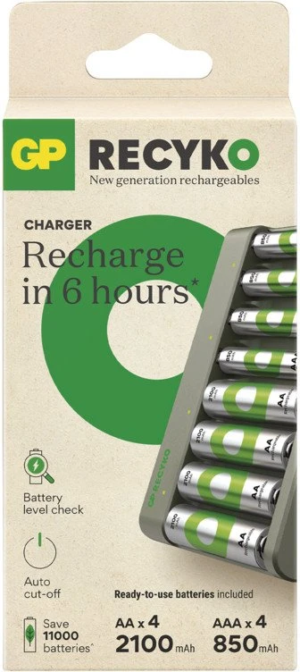 GP GP Batteries Economy E821, nikelio-metalo hidrido (NiMH), AA, AAA, 8 vnt., baterijos pridedamos