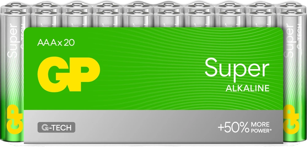 GP Super Alkaline AAA baterijos 20 vnt. pakuotė
