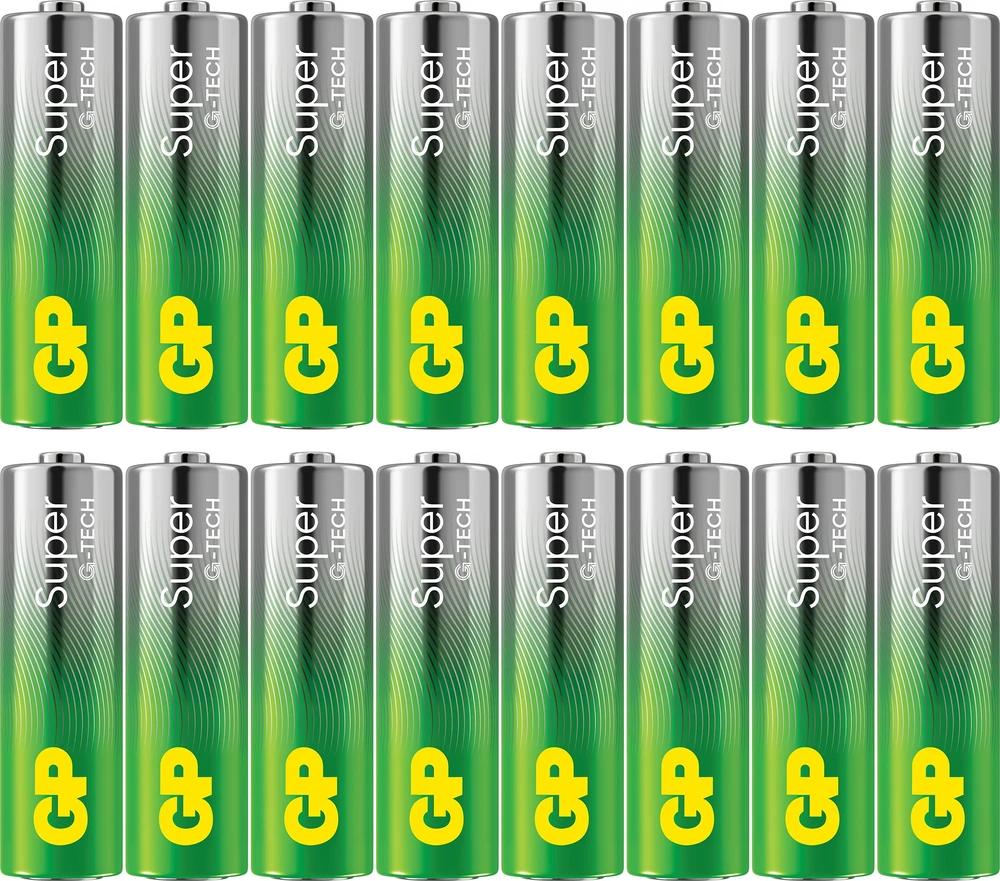 GP Super Alkaline GP15A vienkartinė baterija AA šarminė 1.5 V 16 vnt. Cd (kadmio) Hg (gyvsidabrio)