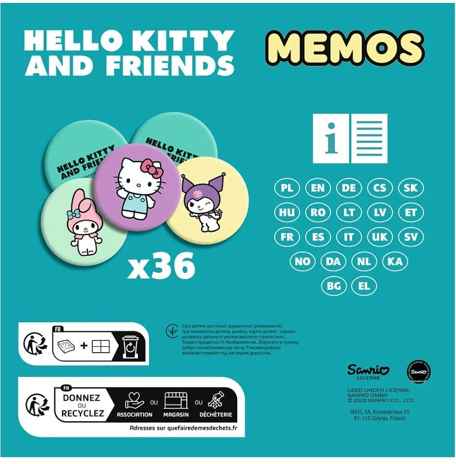 Dėlionė TREFL HELLO KITTY Žaidimas Memo „Hello Kitty“