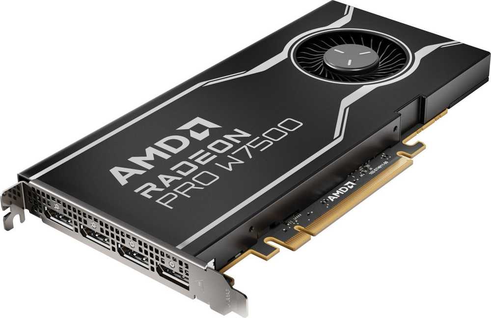 AMD GPU W7500 8GB GDDR6 128bit, 12Tflops, 4x DP 2.1, aktyvus ventiliatorius, RDNA3