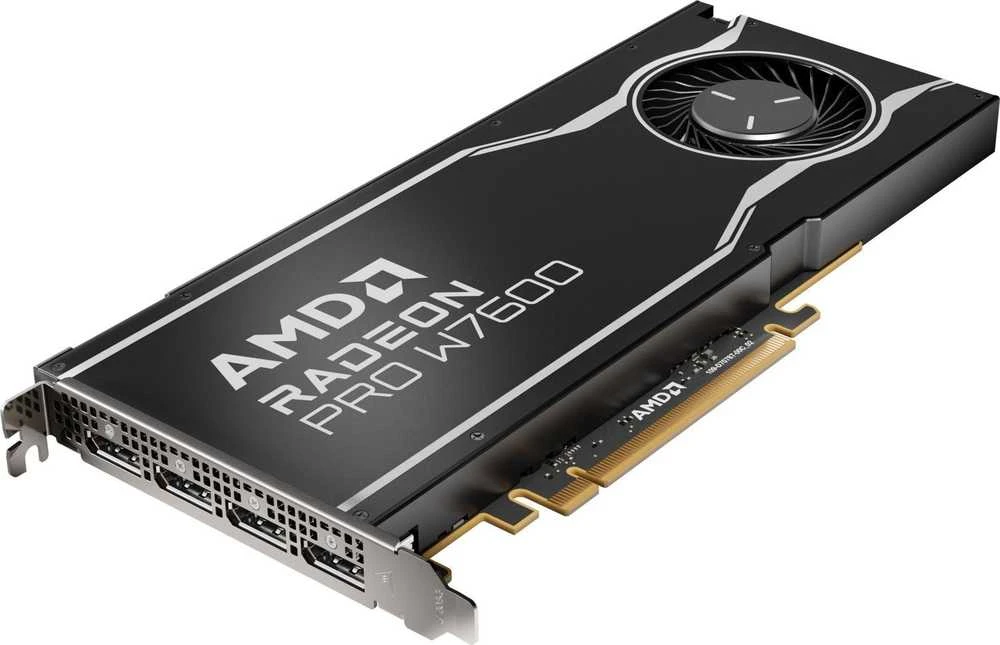 Vaizdo plokštė AMD GPU W7600 8GB GDDR6 128bit, 20Tflops, 4x DP 2.1, aktyvus ventiliatorius, RDNA3