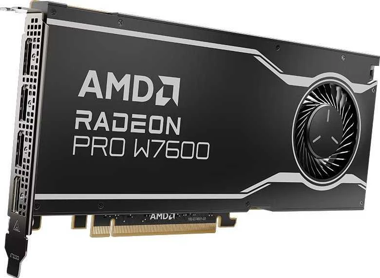 Vaizdo plokštė AMD GPU W7600 8GB GDDR6 128bit, 20Tflops, 4x DP 2.1, aktyvus ventiliatorius, RDNA3