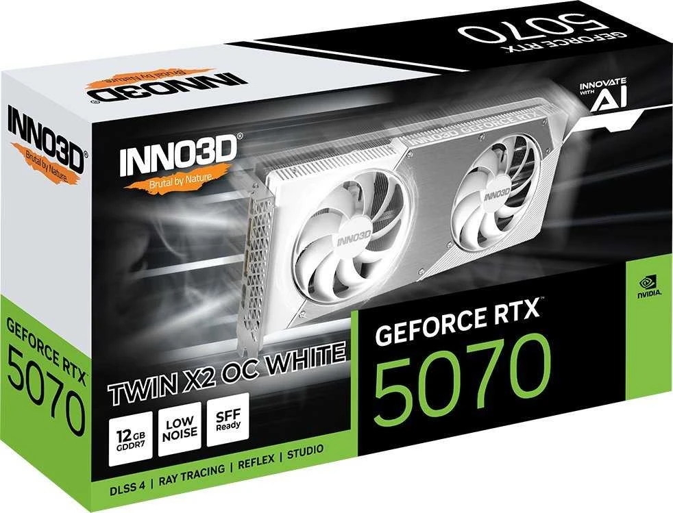 INNO3D GeForce RTX 5070 TWIN X2 OC Baltas NVIDIA 12 GB GDDR7