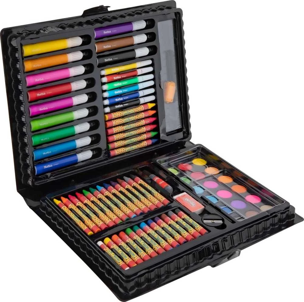 Grafix Play Doh komplektas kredki pastelowe mazaki farbki 80 dalys