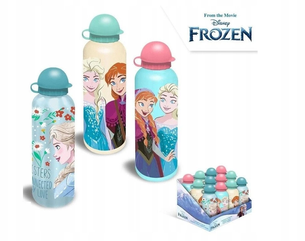 Grajlandia Buteliukas aluminiowa / bidon / korek niekapek / Kraina Lodu Frozen geltona
