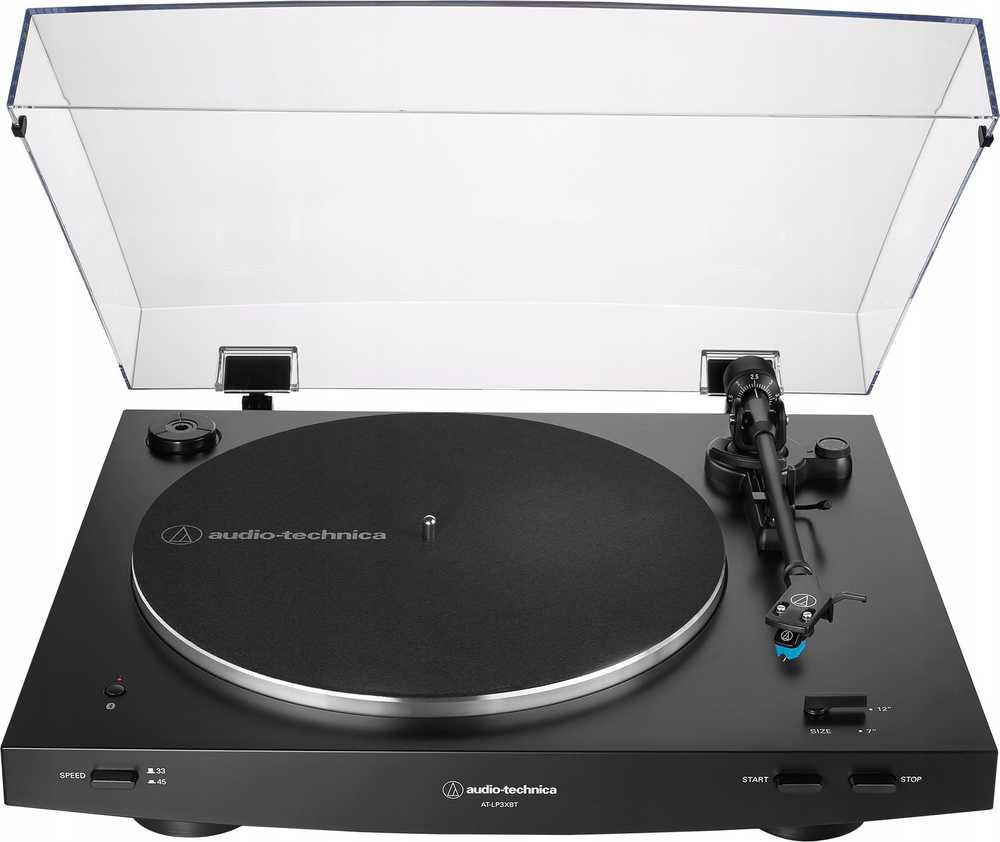 Automatinės diržinės pavaros patefonas Audio Technica AT-LP3XBTBK, juodas