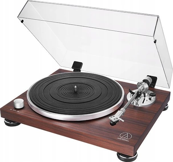 Audio Technica rankinis patefonas su diržu, RCA, medinis pagrindas AT-LPW50BT