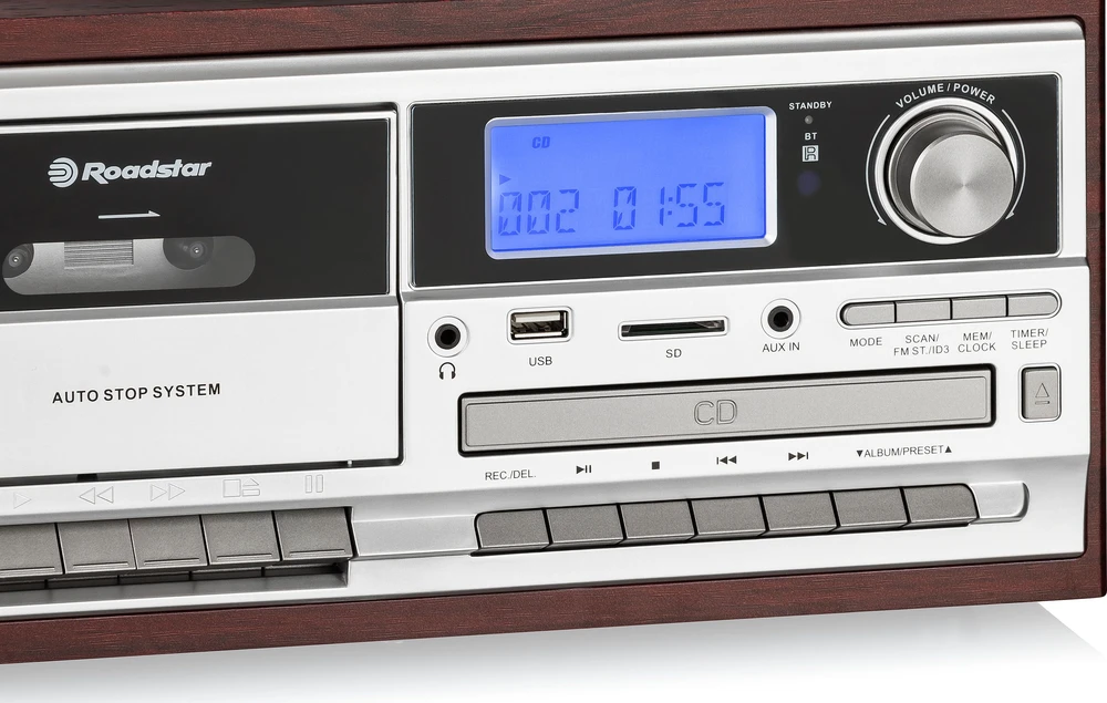 Muzikinis centras su plokštelių grotuvu Roadstar HIF-8892EBT