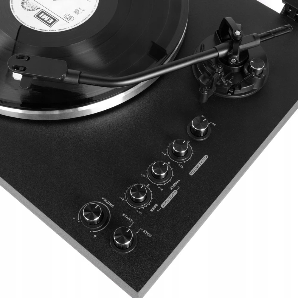 „Gramofonas Sencor STT 650SBA“ vinilo plokštelių grotuvas su „Bluetooth“ funkcija ir 2 garsiakalbiais (2x15W)
