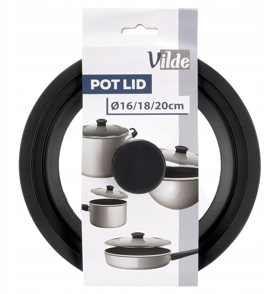 Granchio Italia Universalus stiklinis dangtis su silikonine juosta Vilde 16/18/20 cm
