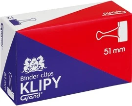 Spaustukai, Grand, ilgis 51mm, 12vnt., juodos sp.