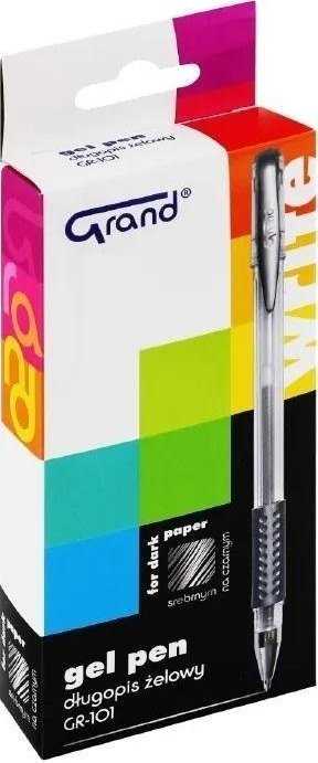 Gelinis rašiklis GR-101, Grand, storis 0.5mm, sidabro sp.