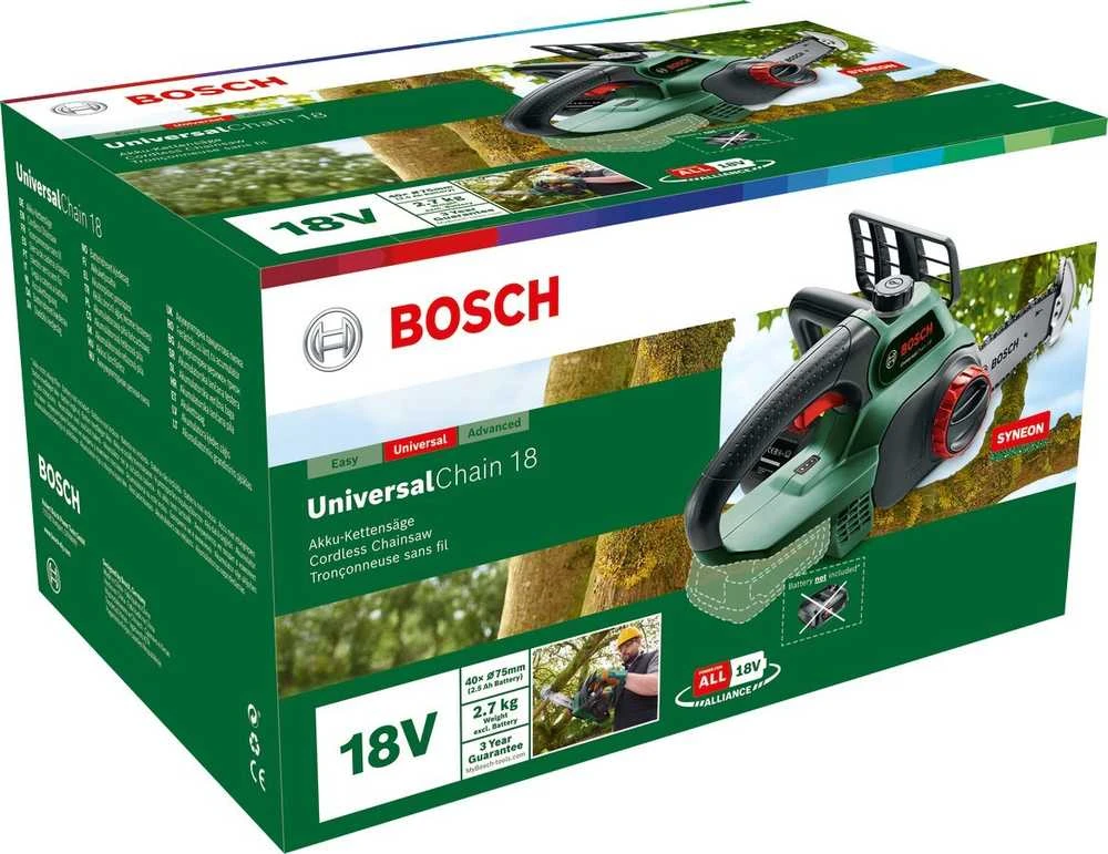   Grandininis pjūklas Bosch UniversalChain 18 solo - Be akumuliatoriaus ir kroviklio