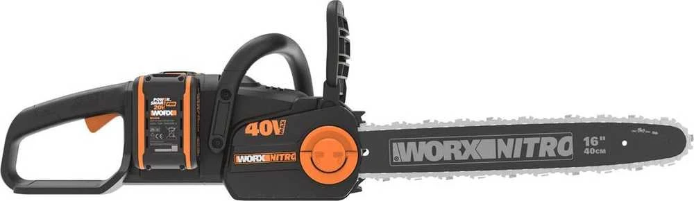 Grandininis pjūklas Worx WG385E; 2x20 V; 2x4,0 Ah; 40 cm juosta