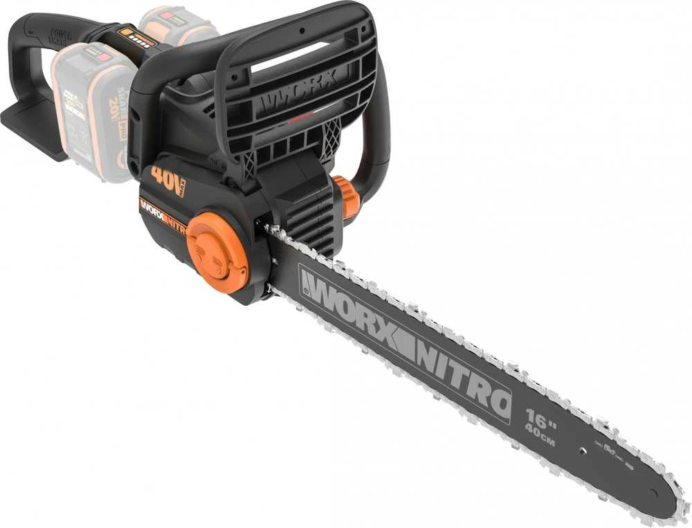 WORX akumuliatorinis grandininis pjūklas Nitro 40 V (2 × 20 V), 40 cm, WG385E.9