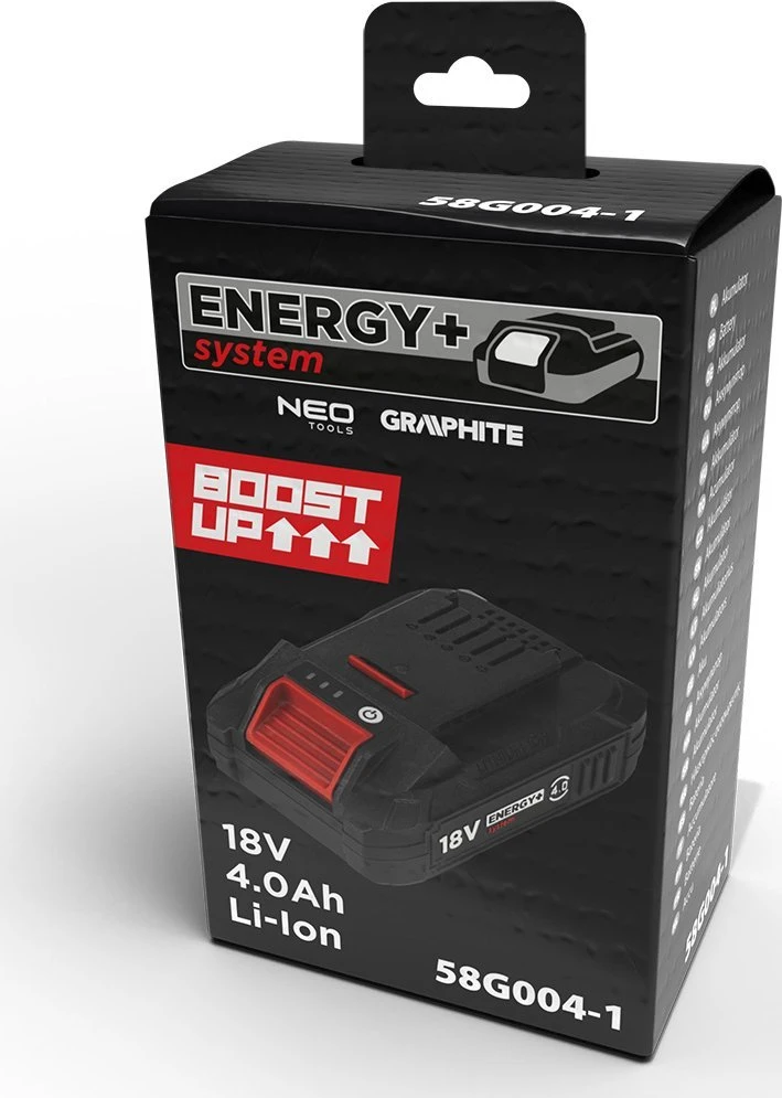 Graphite Akumuliatorius „Energy+“ 18 V ličio jonų 4,0 Ah BOOST UP akumuliatorius
