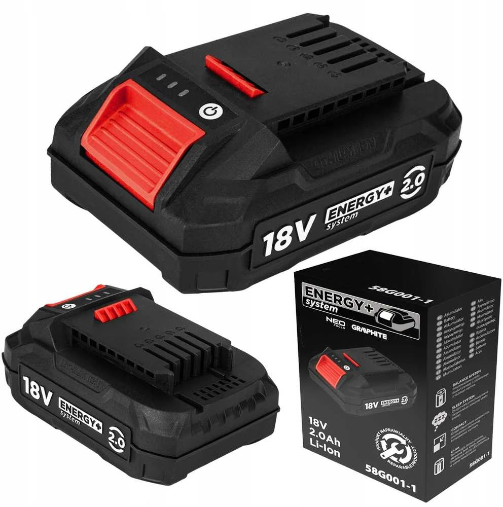 Graphite Akumuliatorius „Energy+“ 18 V ličio jonų 2,0 Ah akumuliatorius