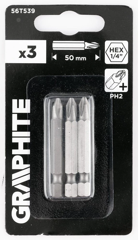 Graphite Bity PH2 x 50 mm antgaliai, 3 vnt.