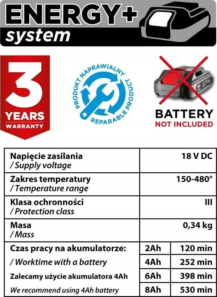 Litavimo stotelė Graphite 58GE143; 18 V (be akumuliatoriaus ir pakrovėjo)