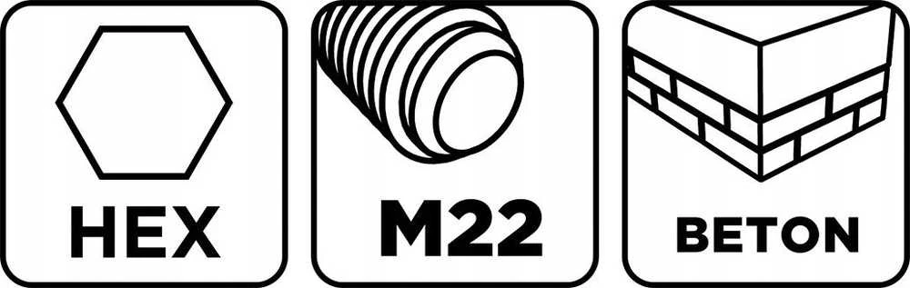 Šešiakampis skylių pjūklo adapteris ir M22 200 mm centravimo grąžtas
