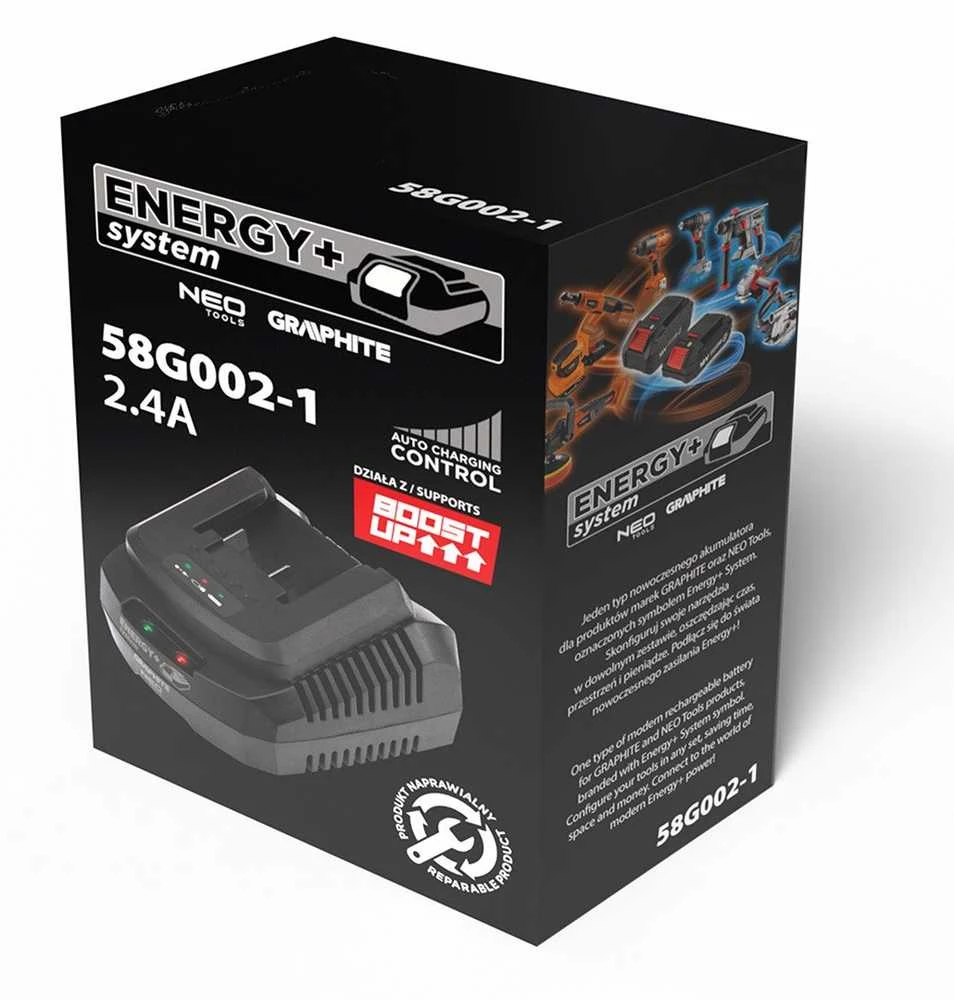 Graphite Įkroviklis „Energy+“ akumuliatoriaus įkroviklis