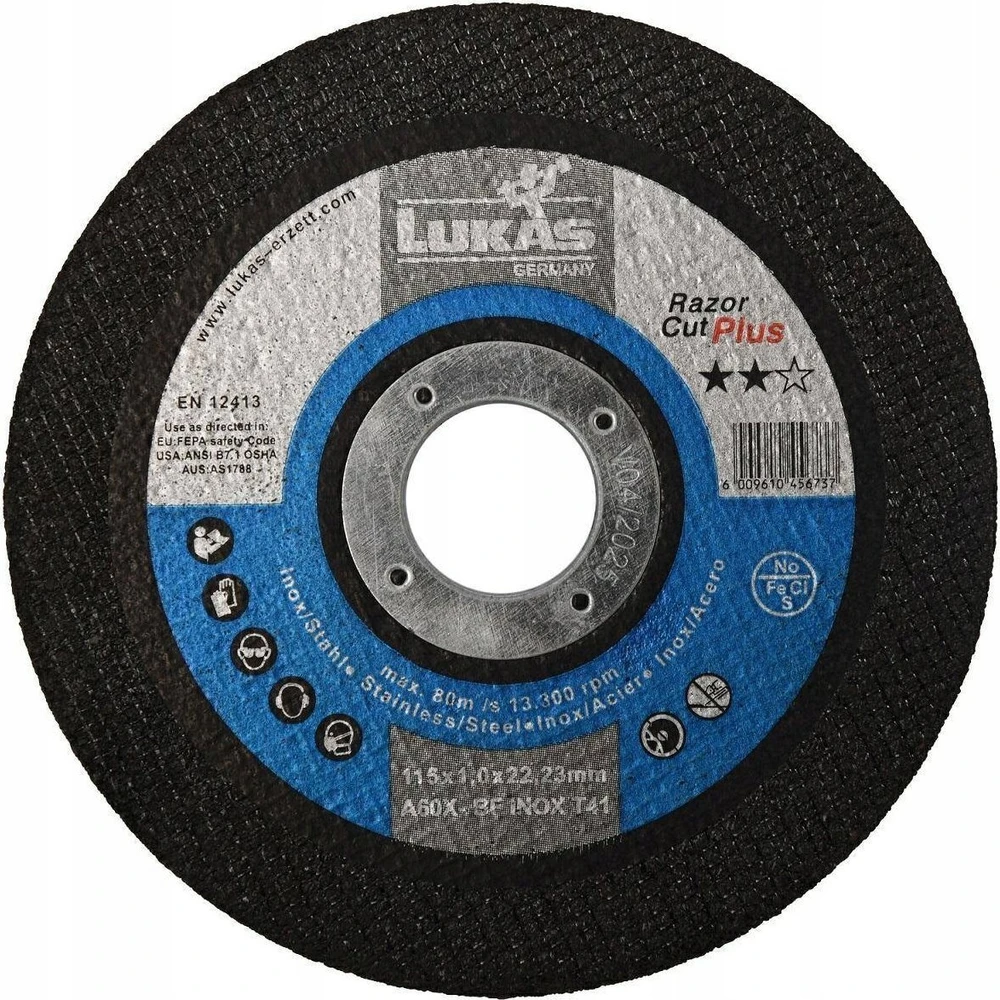 Lukas Erzett LUKAS METALO PJOVIMO DISKAS 125mm x 1,0mm RAZOR CUT PLUS INOX A60X-BF