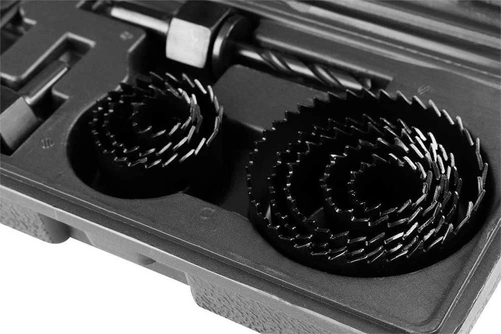 Otwornice Medienos skylių pjūklai su adapteriais 19–64 mm, 12 vnt. rinkinys