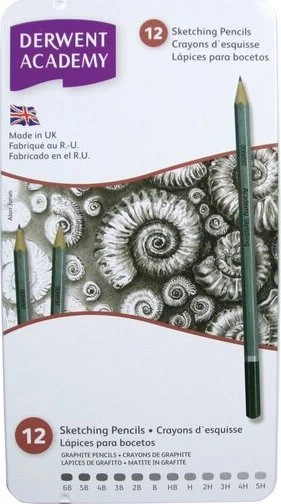 Graphite O��wki Derwent pud metal 12 (6B-5H)